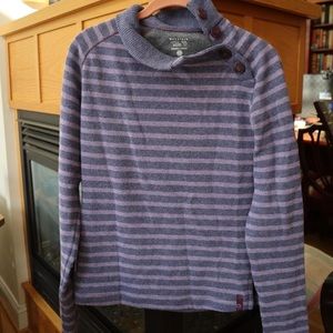 Mountain Hardwear fleece sweater jacket Sevina striped turtleneck button ski